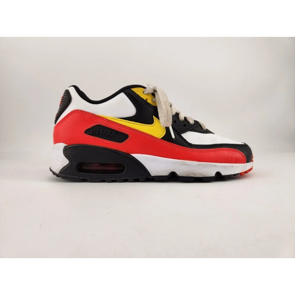 Nike Air Max 90 LTR GS Sneakers Shoes Youth 5Y White Red Black Yellow 833412-120